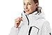 YSENTO Damen Winterjacke Wasserdicht Skijacke Outdoor Softshelljacke Warm Fleecejacke Funktionsjacke mit Abnehmbarer Kapuze(Weiß,S)