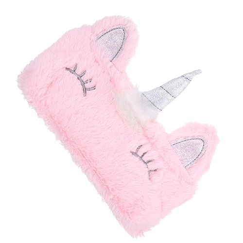 HAMPPLIES 独角獣少女用ふわふわぬいぐるみ文具収納ポーチ 軽量多機能ペンケース 化粧品 コイン対応 ピンク彩虹バッグ