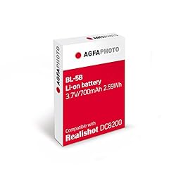 AGFA Photo - Batería de Li-on BL-5B Compatible con...: ALTA CAPACIDAD – La batería ABL5B tiene una capacidad suficientemente grande que le permite tomar más fotos con su cámara sin tener que cargar la batería con frecuencia. COMPATIBILIDAD GARANTIZADA: la batería ABL5B ha sido especialmente diseñada para...