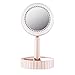 DOPROWADZIŁO Makeup Mirror Wypełnij lekki wentylator mini USB Nocna nocna składana, przenośna oświetlona próżność do domu (kolor: biały rozmiar: 27,3 * 12,1 cm) wenfeng1991