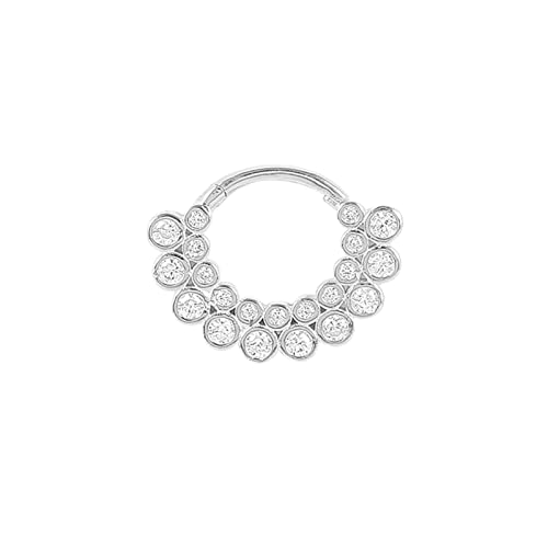 Boucles d'oreilles en Argent 925 CLMJHG créoles double rangée diamants