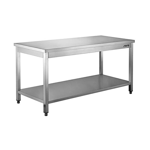 SARO Edelstahltisch, mit Unterblatt - 600 mm Tiefe, 1000mm