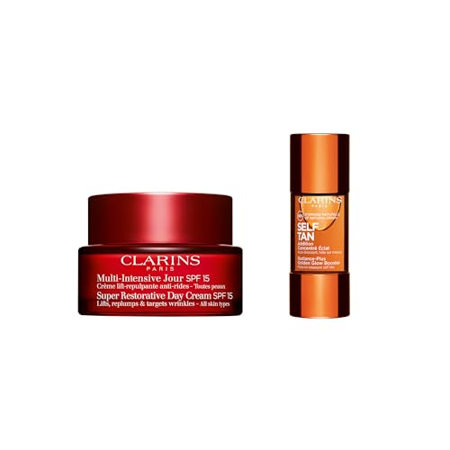 Bundle of Clarins Super Restorative Day SPF15 50ml + Clarins Radiance-Plus Golden Glow Booster for Face 15ml
