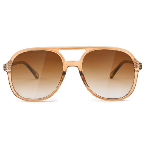 FEISEDY Retro Pilot Sunglasses for Women Men Classic Square Shades Trendy Sun Glasses UV400 Protection B2394