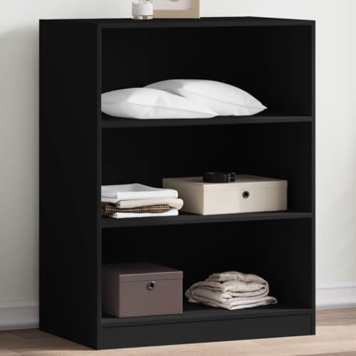 WKIEQACO Schwarzer Homeoffice-Schrank 77x48x102cm