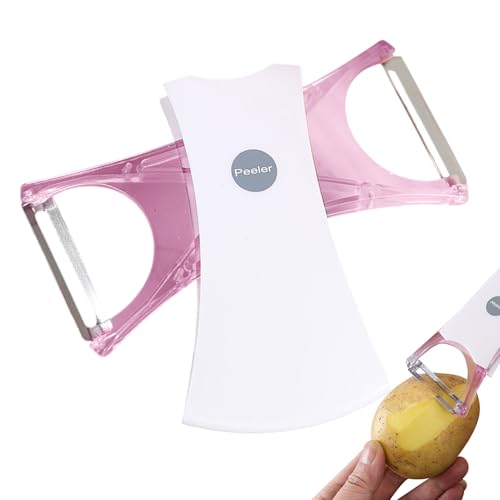 フルーツピーラー - 両端ステンレス野菜皮むき器 - 人間工学非滑りグリップ回転軸調理器具 サラダ作りと食事準備,日々の料理 サラダ作り 健康的食事 向け