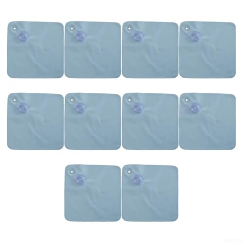 MoSundi Pool Cover Weight Bags 10 Pack, PVC Waterproof Pool Cover Weights 28 x 28 cm with Hooks for Above-Ground Pools, Blue