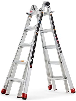 Lift Ladders LLMP-22 22 ft. Reach Aluminum Multi-Position Ladder, 375-lb. Weight Capacity - ANSI Type 1AA Duty Rating,Silver