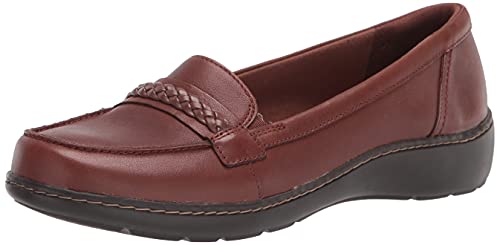 Clarks Women s Cora Viola Loafer, Dark Tan Leather, 9