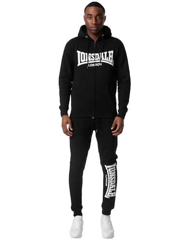 Lonsdale Feeny Chándal con Capucha, Blanco/Negro, S Hombres