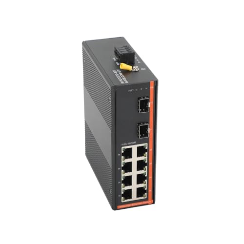 1PCS Gigabit SFP Industrial Transceiver 2 SFP to 8 RJ45 10/100/1000M Fiber Optic Switch 550M/2KM/3KM for Network(Kit2)