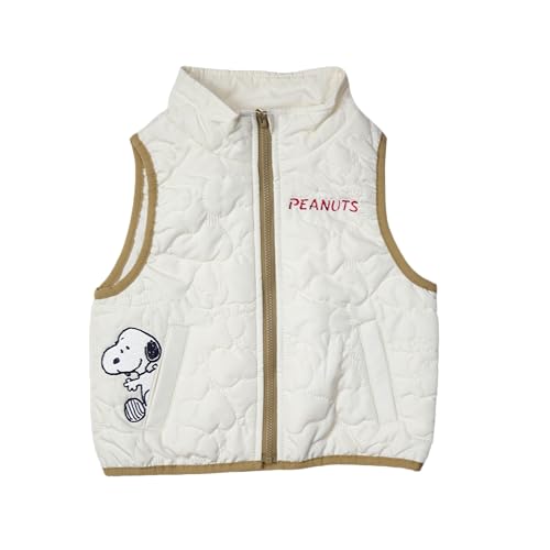 スヌーピー ベスト 中わた スヌーピーキルト ホワイト 100