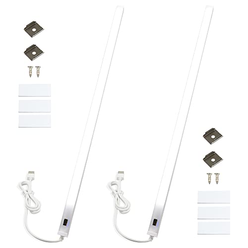 Lam(MS)pen 2x 40cm Led Unterbauleuchte Küche mit Hand Bewegungssensor, Weiß 4000K LED USB Schrankbeleuchtung Dimmbar Handwelle Sensor Licht, IP20 für Kleiderschrank, Treppe Cover