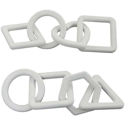 Conjunto de 2 esculturas decorativas de madera blanca CosmoLiving miniatura 3