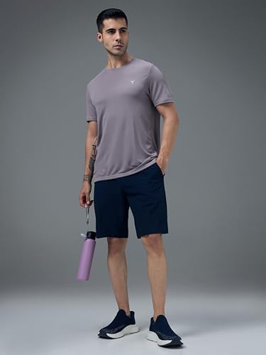 Image of TECHNOSPORT Men's Slim Fit Polyester Activewear Sports T-Shirt with Moisture-Wicking Comfort for Workout, Running & Gym