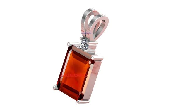 12.00 Carat Certified A+ Quality Natural Hessonite Garnet Gomed Stone Silver Pendant Locket Loose Gemstone for Women's and Men's