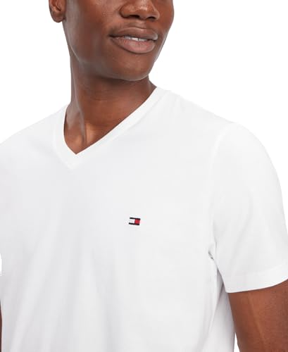 Tommy Hilfiger Herren-T-Shirt mit V-Ausschnitt, Weiss/opulenter Garten, L – Ansicht 3