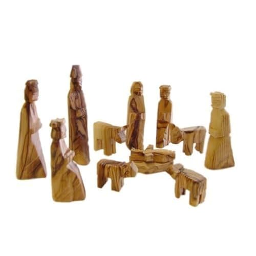 Holy Land Market Olive Wood Children's Nativity Set (12 Pieces Set) (3 Inches)