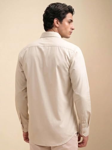 Image of Cozytton Men's Pure Cotton Solid Stylish Casual & Formal Wear Shirt | Stylish Regular Fit Full Sleeve Comfortable Office Party Trendy Shirt - Multi Color