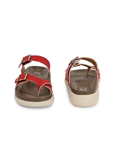 Image of EL PASO Women Red Faux Leather Casual Slip On Flats EPW5755 P