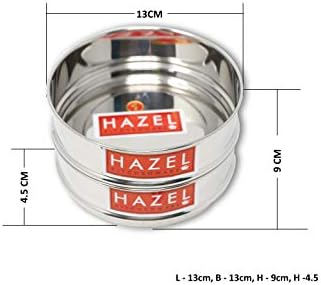 HAZEL Cooker Container Vessel Set for 3 Litre Cooker | Glossy Finish Utensil Set Stainless Steel Dabba, Stackable Cooker Separator, Set of 2