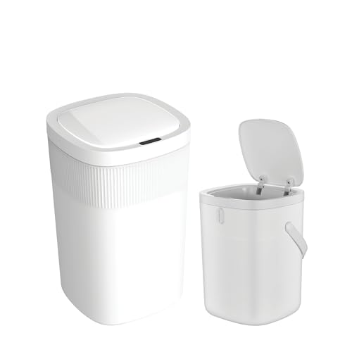Caneca de Basura Automática Doble 13 Gal + 3 Gal Blanca