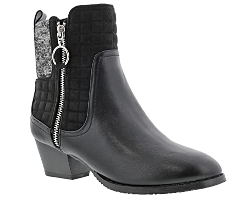 Ros Hommerson Reese Bota feminina casual de salto com fecho de zĂper, Preto, 8 Wide