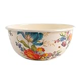 LIFKOME Emaille Rührschüssel Große Kapazität Glatte Oberfläche Kreatives Rollrand design Lebensmittelecht Praktisch für Suppen Salate Nudelgerichte Vielseitige Emaille schale mit Tiefem