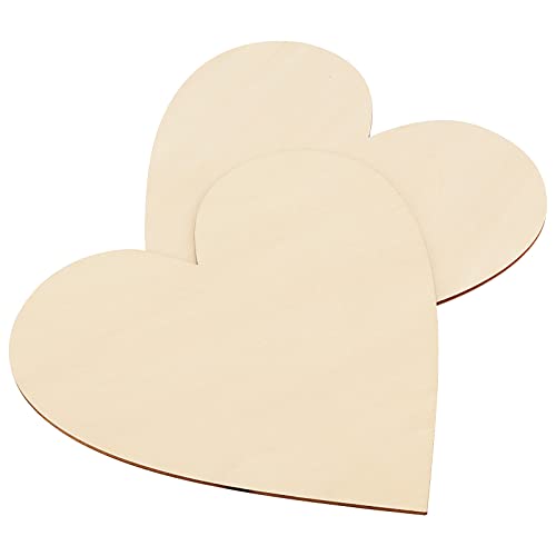 Wood Heart Cutouts, Funsuei 25 Pcs 8 Inches Natural Wood Heart Slices, Unfinished Heart Shape Wood Pieces For Crafts, Diy Ornaments, Home Decoration, Wedding, Valentine #TOP3