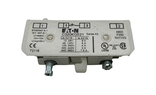 CUTLER HAMMER C320KGS21 Contacto auxiliar 1/NC 10 AMP 690 V serie Freedom