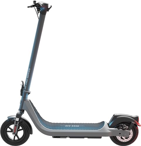H-1 Pro Series Ace R350 Foldable Electric Scooter with 350W Brushless Motor, 16 mph Max Speed, 10” Self-Sealing Tubeless Tires, and 20 Mile Range Commuter Scooter for Adults & Teens.