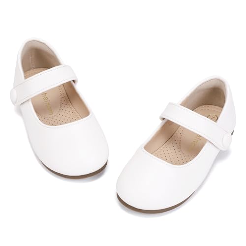 Hehainom Toddler Girl Dress Shoes Mary Jane Ballerina Ballet Flats for Girls Flower Girl Little Kids Wedding Party School Shoes