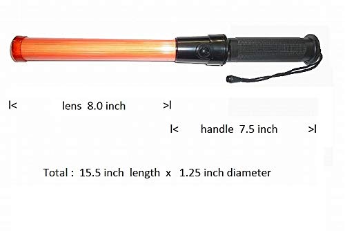 Diskpro, 15.5 Inch Traffic Baton Light In 8 Red Led With 2 Flashing Modes, 2 C-Size Batteries Required. Good For Parking And Dog Walkers Safety. #TOP5