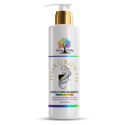 Growfinity Hair Growth Hydrating Shampoo | Biotin and Argan Oil for Faster Growth, Nourishment, and Frizz Control Cover