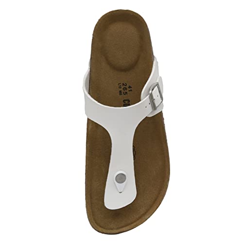 Cushionaire Men's Leah Cork Footbed Sandal With +Comfort, White Nappa 10 #TOP4