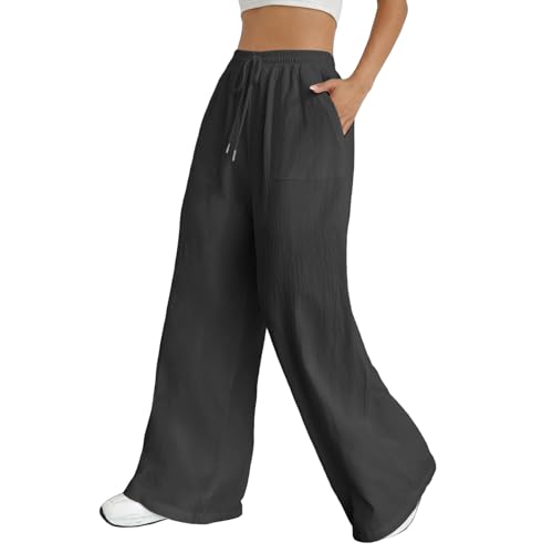 Genérico Pantalones De Mujer Cómodos Transpirables Extremadamente Suaves Corte Recto Senderismo Estilo Clásico Elásticos（Grey, XXXL