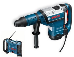 Bosch - Marteau perforateur SDS MAX GBH 8-45 DV professional 1500 W livré en coffret + 1 radio de chantier GML 10.8 V-LI offerte !!!