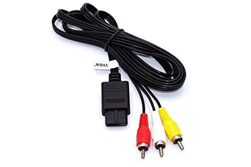 vhbw Cable audio vídeo compuesto compatible con Nintendo 64, GameCube, N64, NGC, SFC (SNES) consola de juegos - Cable AV, 150 cm