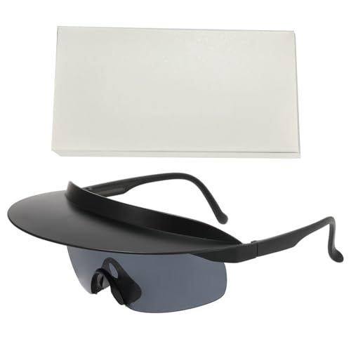 Cenifin Visiera Occhiali Da Sole Ombra Occhiali Da Sole Antivento Occhiali Da Sole Occhiali Da Sole Con Visiera Ruota Occhiali Da Sole, Black Frame Gr