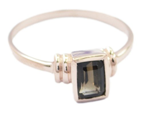 Bague quartz fumé brun et or rose idéal pour sublimer une tenue de soirée