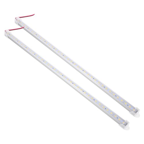 Amosfun Barres Lumineuses Led Rigides Blanc Chaud 2 Pièces 50 Cm Ip65 Étanche Aluminium Basse Tension Éclairage Intérieur Extérieur Décoratif