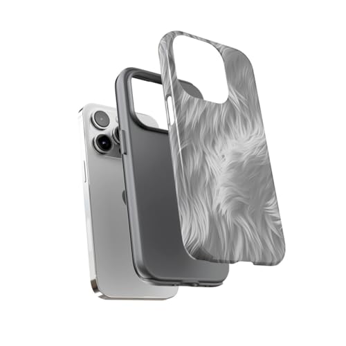Coque iPhone 14 Pro texture fourrure blanche pour un style d'hiver - 3