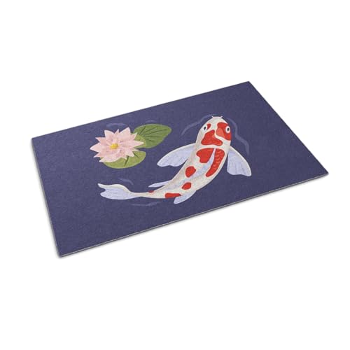 Paillasson 60x40cm Poisson Koi tapis résistant entrée maison maintien propreté durable
