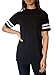 ILTEX Adult & Kids Sportswear Athlete Jersey | Crew Neck and Short Sleeve Stripes T-Shirt | Two Contrast Colors Stripes with Pure Cotton and Polyester (Black, Large)