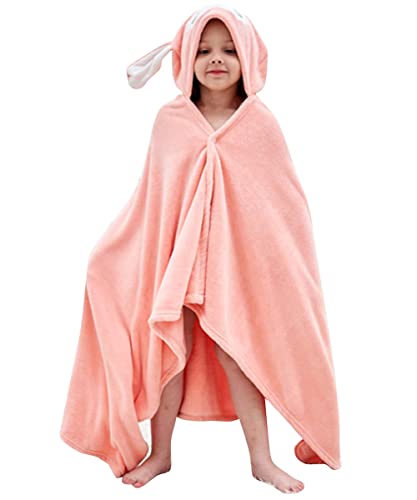 Fayscingo Garçons Filles Serviette de Bain à Capuche Couverture à Capuche Peignoir Enfants Doux Chaud Absorbant Poncho Serviette de Douche, 140 x 70 cm Cover