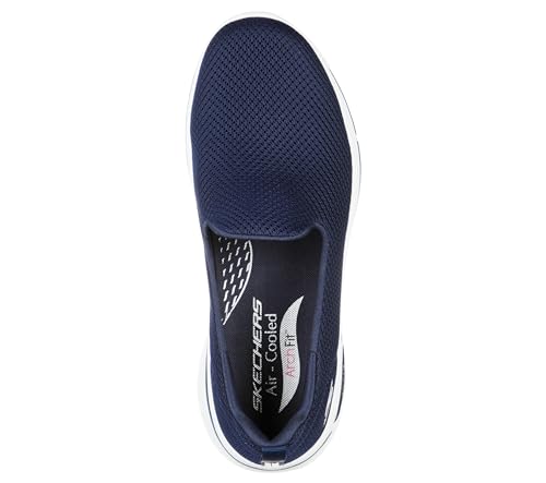 Skechers Women's Go Walk Arch Fit Grateful, Navy/White, 8 Wide by Skechers - Image 4