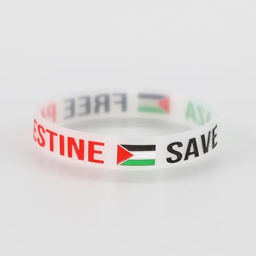 Caiyao 4/8Pcs Sports Silicone Wristbands - Free Palestine Bracelets for Women & Men - Water-proof Rubber Support Palestine Flag Bracelets3