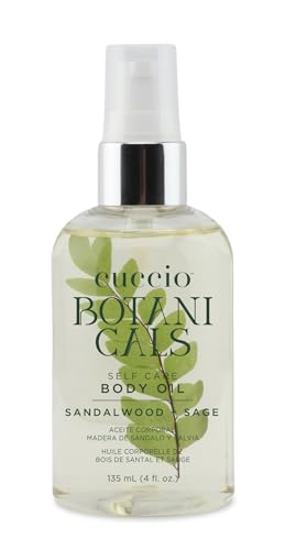 Cuccio Botanicals Multi-Use Face, Body & Hair Oil - Sandalwood & Sage – Hydrating & Nourishing Oil Enriched with Coconut & Vitamin E, 4 fl oz