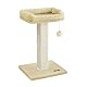 Feandrea Kratzbaum, Katzenbaum mit 40 x 30 cm Plattform aus Plüsch, Kratzstamm, Katzenkratzbaum, 71 cm hoch, Kratzsäule mit geflochtenem Sisal, 45 x 40 cm Sockel, mit Plüschball, beige PCA022M01