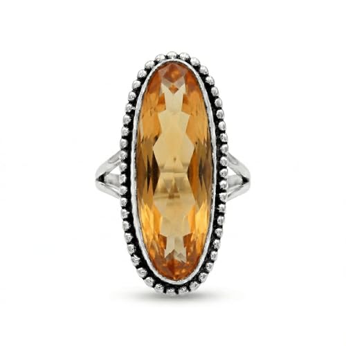 Sterling Silver Citrine Ring for Women